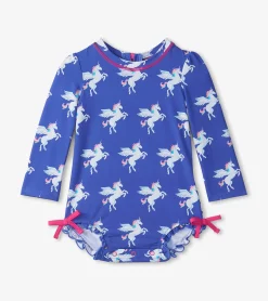 Best Baby Girls Dazzling Unicorn Rashguard Swimsuit Swimwear|Swimwear