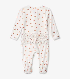 Discount Baby Girls Ditsy Strawberries Footed Sleeper Sleepwear|Sleepwear