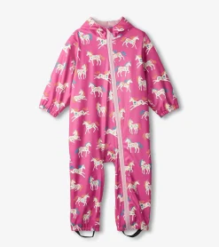 Hot Baby Girls Folksy Unicorns Rain Suit Rainwear|Rainwear
