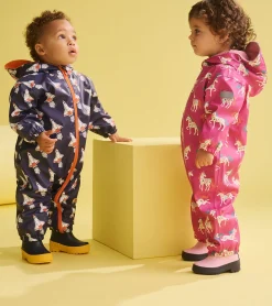 Hot Baby Girls Folksy Unicorns Rain Suit Rainwear|Rainwear