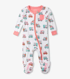 Discount Baby Girls Ice Cream Trucks Footed Sleeper Sleepwear|Sleepwear