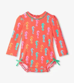 Baby Girls Painted Sea Rashguard Swimsuit Swimwear|Swimwear