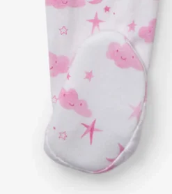 Discount Baby Girls Pink Starry Night Footed Sleeper Sleepwear|Sleepwear