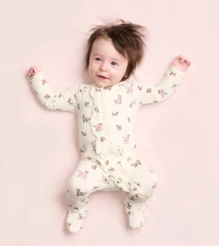 Online Baby Girls Playful Puppies Footed Sleeper Sleepwear|Sleepwear