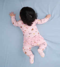 Discount Baby Girls Whimsical Ponies Ruffle Bum Bamboo Sleeper Sleepwear|Sleepwear