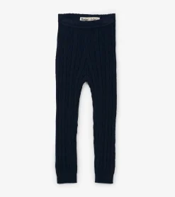 Online Baby Navy Cable Knit Leggings Bottoms