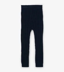 Online Baby Navy Cable Knit Leggings Bottoms