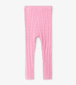 Discount Baby Pink Cable Knit Leggings Bottoms