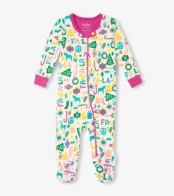 Discount Baby Pink Falala Cotton Footed Sleeper Sleepwear|Sleepwear