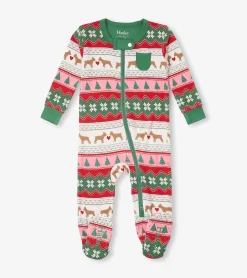 Outlet Baby Puppy Hearts Bamboo Footed Sleeper Sleepwear|Sleepwear