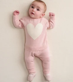 Clearance Baby Rose Melange Pull On Sweater Pants Bottoms