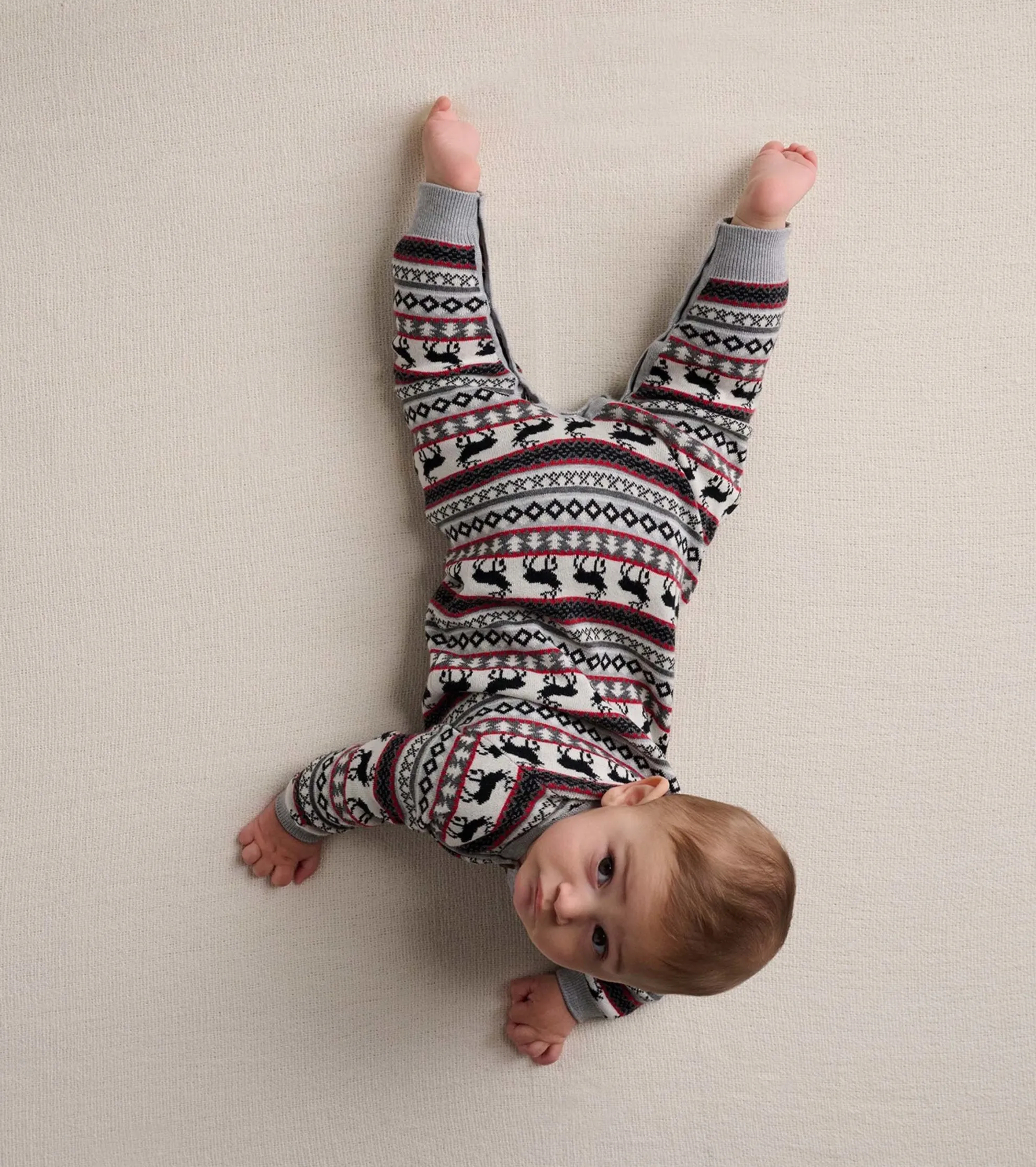 Sale Baby Stag Fairisle Sweater Onesie Sweaters|Rompers