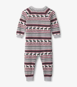 Sale Baby Stag Fairisle Sweater Onesie Sweaters|Rompers