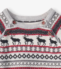 Sale Baby Stag Fairisle Sweater Onesie Sweaters|Rompers