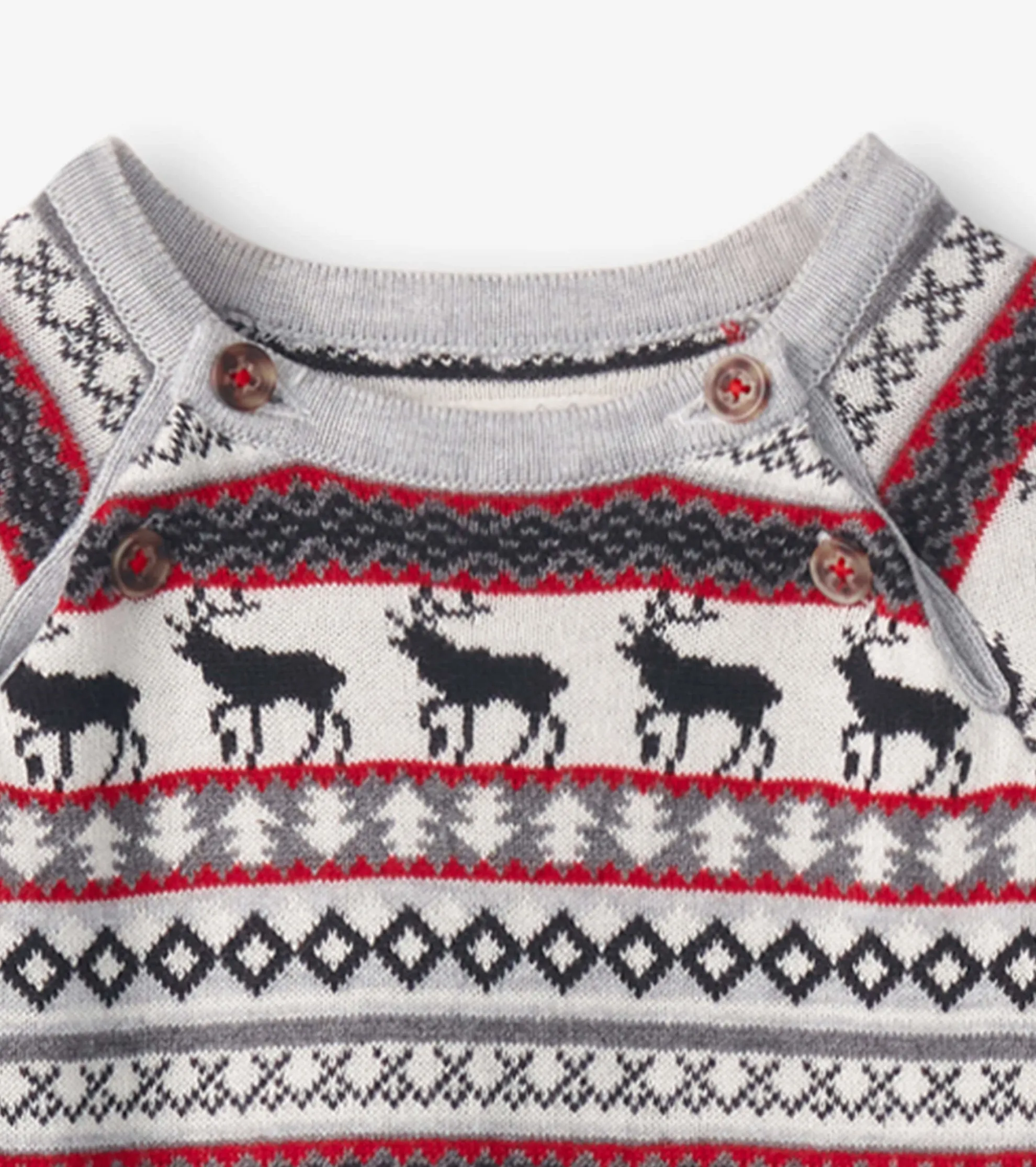 Sale Baby Stag Fairisle Sweater Onesie Sweaters|Rompers