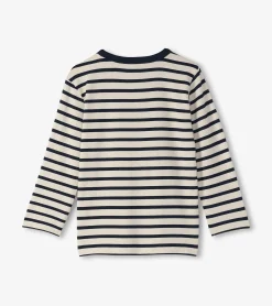 Outlet Boys Black & Cream Long Sleeve Bamboo T-Shirt BOY Tops