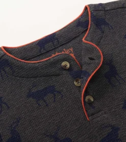 Outlet Boys Blue Elks Long Sleeve Henley T-Shirt BOY Tops