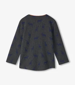 Outlet Boys Blue Elks Long Sleeve Henley T-Shirt BOY Tops