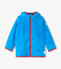 Sale Boys Blue Elks Zip-Up Lightweight Rain Jacket BOY Rainwear|Rainwear
