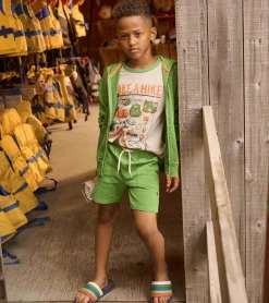 Outlet Boys Camp Green Relaxed Shorts BOY Bottoms