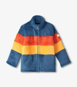 Online Boys Colour Block Fuzzy Fleece Zip-Up Jacket BOY Outerwear|Sweaters