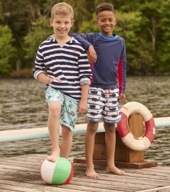 Online Boys Deep Sea Stripes Terry Pullover Hoodie BOY Swimwear|Swimwear