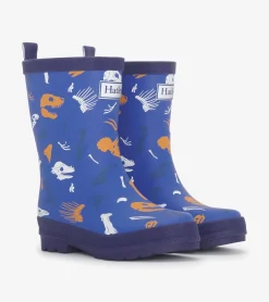 Best Boys Dino Fossils Matte Rain Boots BOY Rainwear|Rainwear