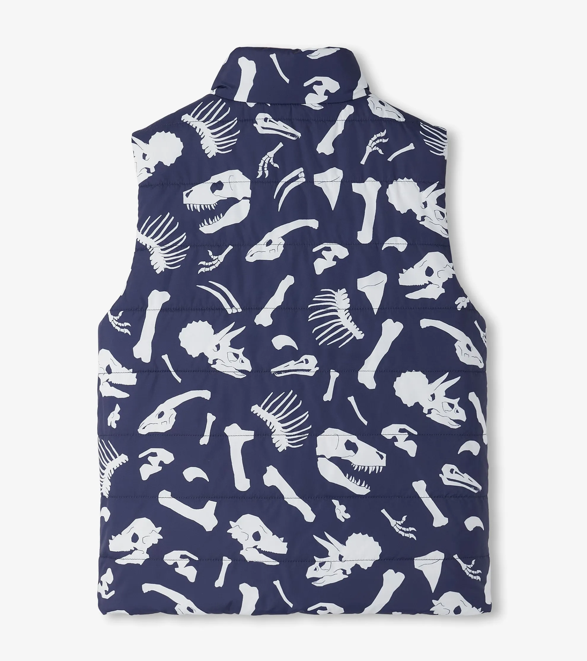 Hot Boys Dino Fossils Reversible Quilted Vest BOY Outerwear|Tops