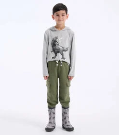 Boys Dino Long Sleeve Hoodie Tee BOY Sweaters