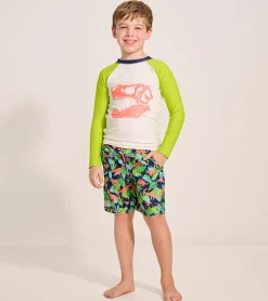 Boys Dino Skull Long Sleeve Rashguard BOY Swimwear|Swimwear