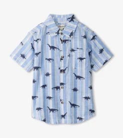 Discount Boys Dino Stripes Button Down Shirt BOY Tops