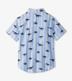 Discount Boys Dino Stripes Button Down Shirt BOY Tops