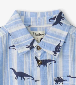 Discount Boys Dino Stripes Button Down Shirt BOY Tops