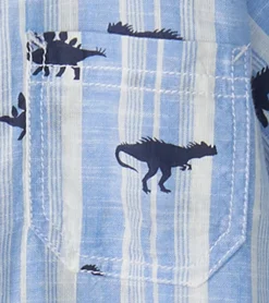 Discount Boys Dino Stripes Button Down Shirt BOY Tops