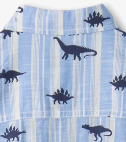 Discount Boys Dino Stripes Button Down Shirt BOY Tops