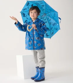 New Boys Dinosaur Zip-Up Rain Jacket BOY Rainwear|Rainwear