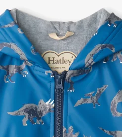 New Boys Dinosaur Zip-Up Rain Jacket BOY Rainwear|Rainwear