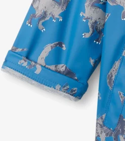 New Boys Dinosaur Zip-Up Rain Jacket BOY Rainwear|Rainwear