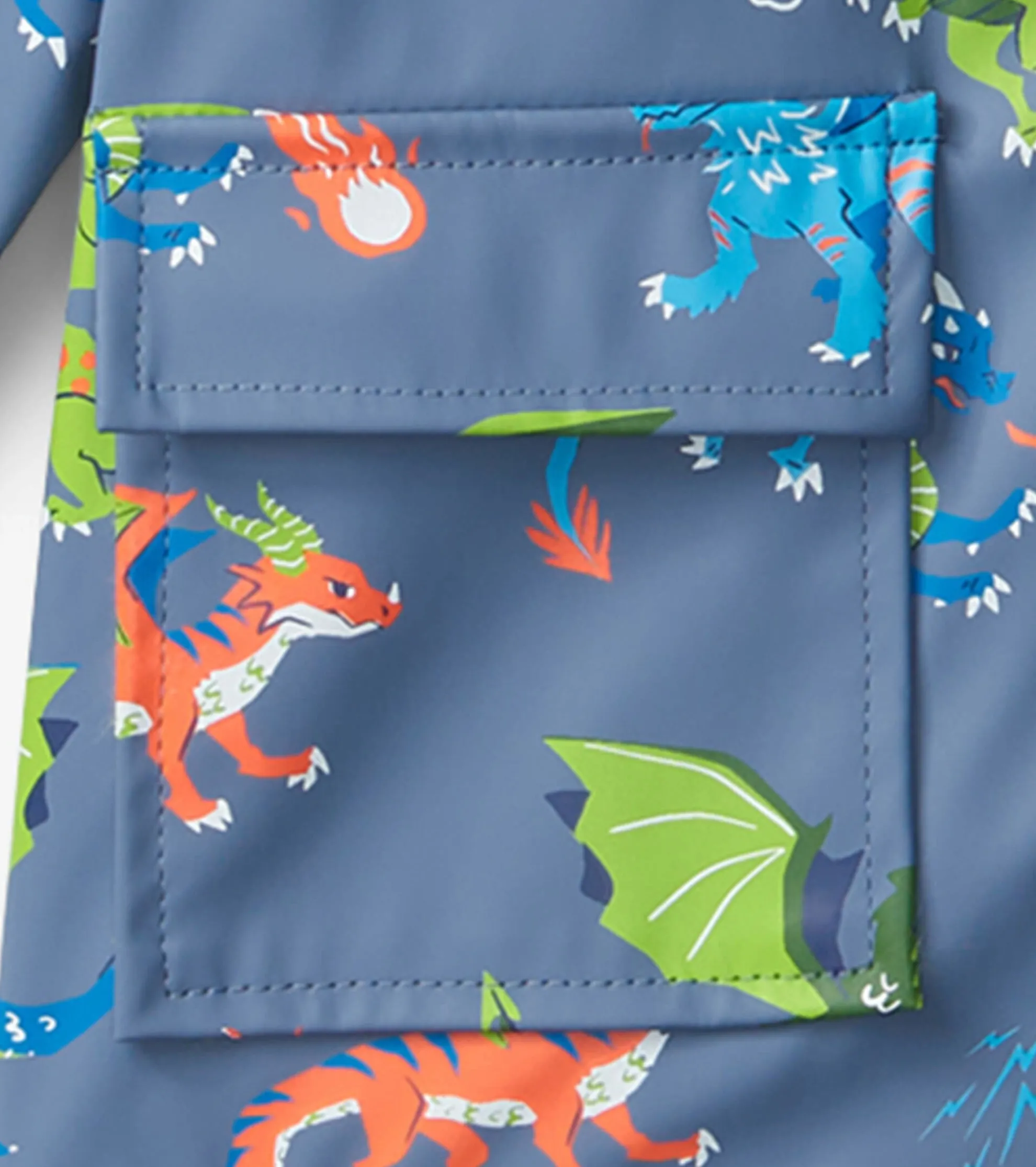 Best Boys Dragon Realm Button-Up Rain Jacket BOY Rainwear|Rainwear