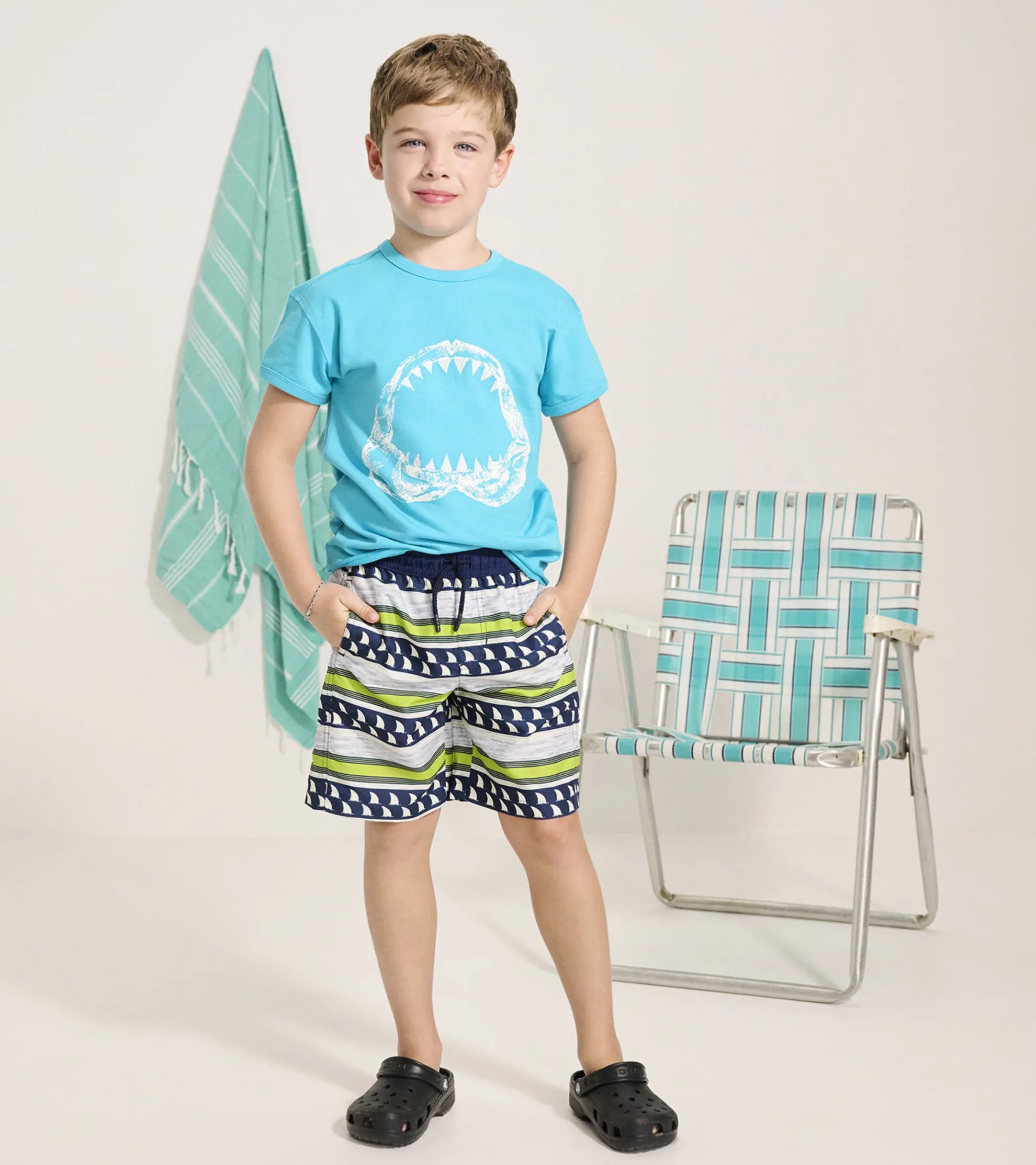 New Boys Fins and Stripes Swim Trunks BOY Swimwear|Swimwear