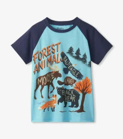 Hot Boys Forest Animals Raglan T-Shirt BOY Tops