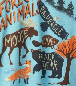 Hot Boys Forest Animals Raglan T-Shirt BOY Tops