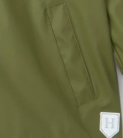 Online Boys Forest Green Zip-Up Rain Jacket BOY Rainwear|Rainwear