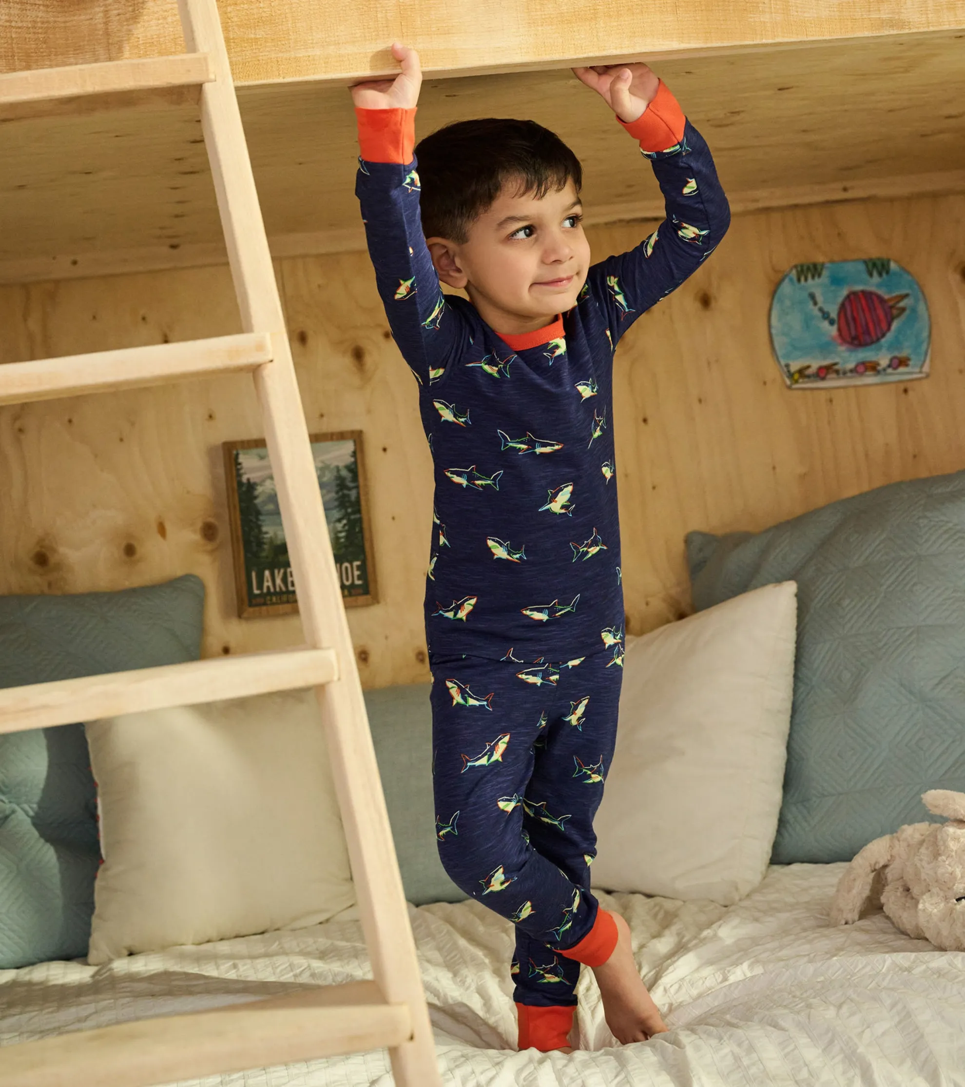 Online Boys Glow Sharks Pajama Set BOY Sleepwear|Sleepwear