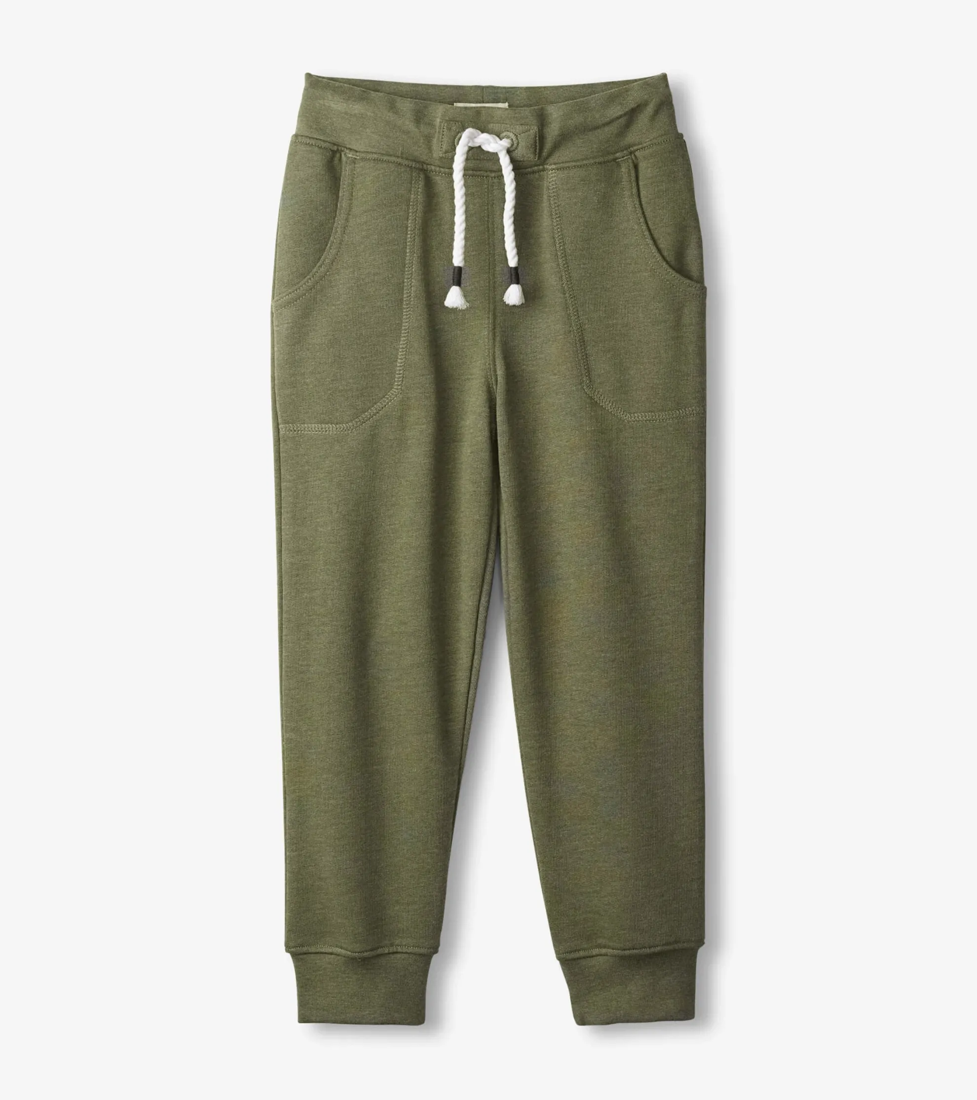 Best Boys Green Melange Slim Fit Joggers BOY Bottoms