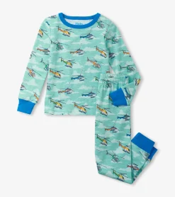 Outlet Boys Helicopters Pajama Set BOY Sleepwear|Sleepwear