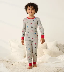 Sale Boys Hockey Organic Cotton Pajama Set BOY Sleepwear|Sleepwear