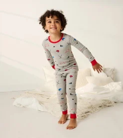 Sale Boys Hockey Organic Cotton Pajama Set BOY Sleepwear|Sleepwear