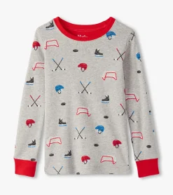 Sale Boys Hockey Organic Cotton Pajama Set BOY Sleepwear|Sleepwear