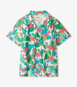 Sale Boys Jungle Dino Short Sleeve Jersey Button Down BOY Tops